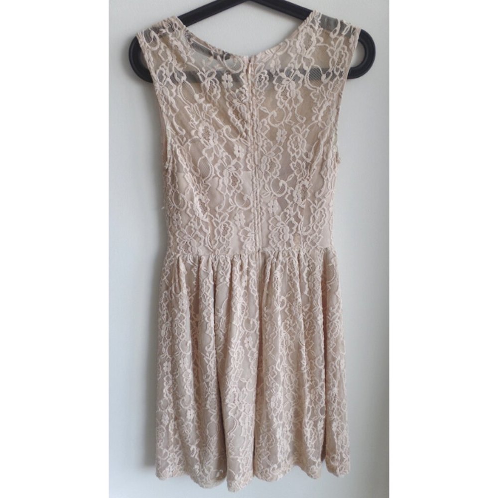 ZARA WOMAN Nude Lace Sleeveless Dress, sz S - Picture 3 of 10